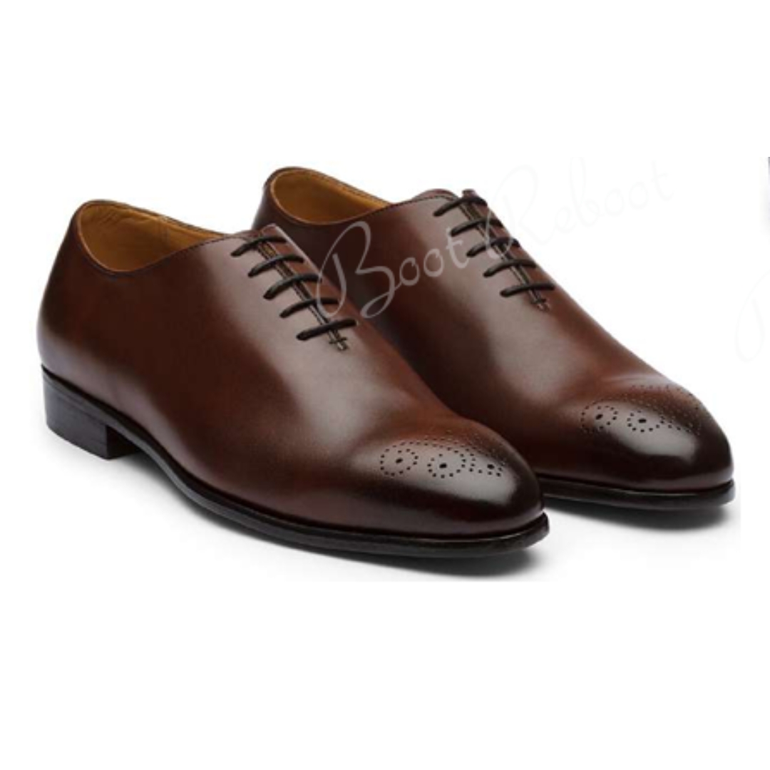 Leather Wholecut Oxfords Shoes